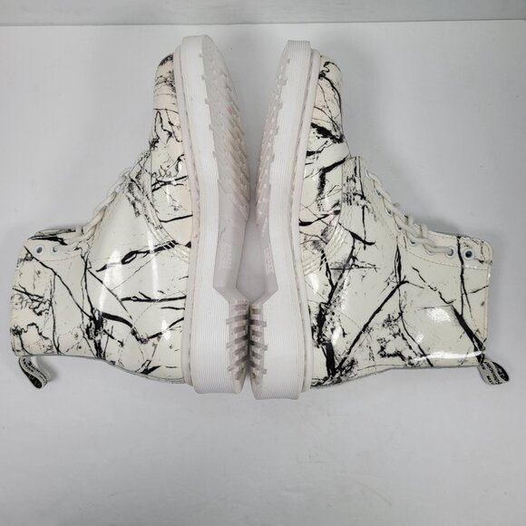 Dr. Martens Pascal Women's White & Black Marble Leather Boots US Size 8 - Picture 5 of 11